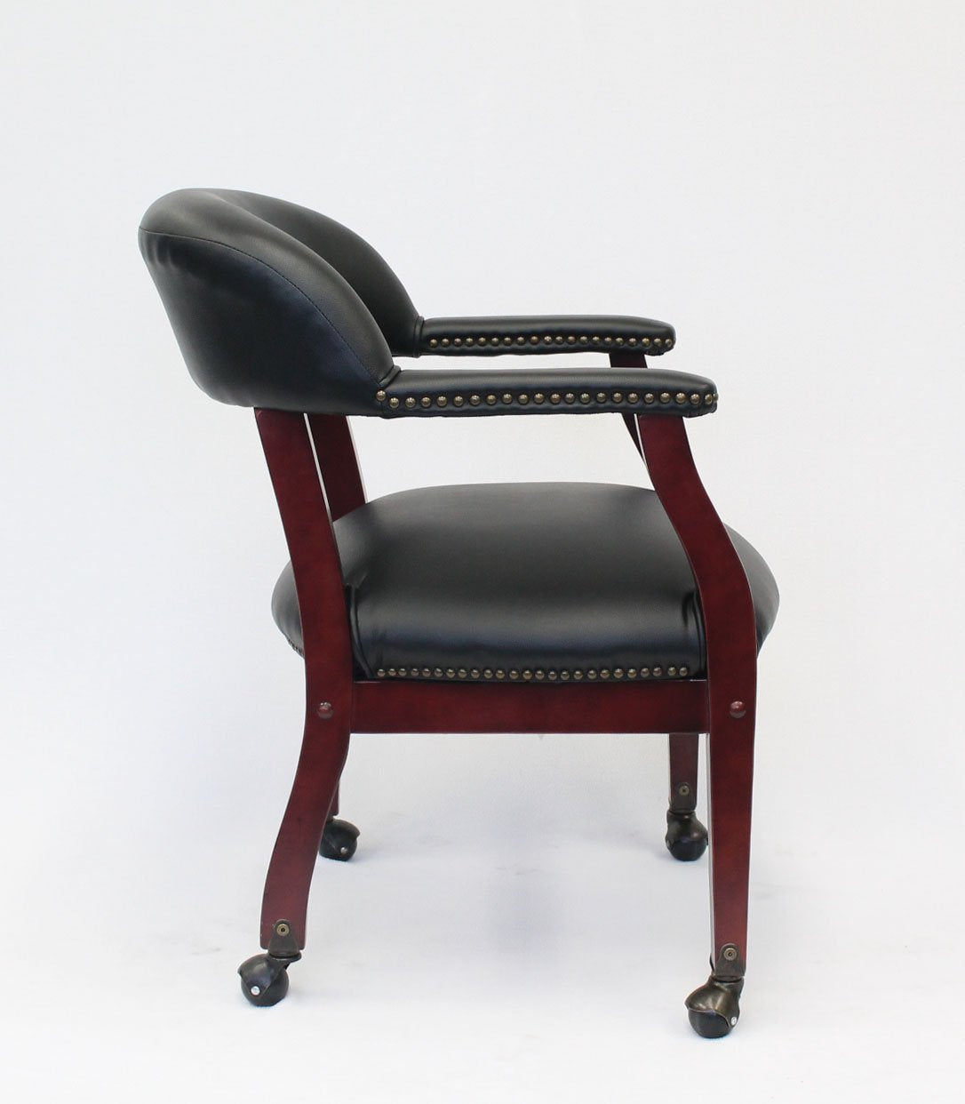 Boss Captain’s Chair In Black Vinyl W/ Casters