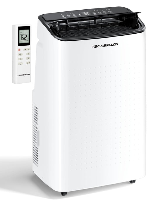TECXERLLON 15,000 BTU Portable Air Conditioner, Cools up to 800 Sq. Ft., 4-in-1 Smart Portable AC with Dehumidifier, Fan, Sleep Mode, Self-Evaporating, Remote & Window Kit