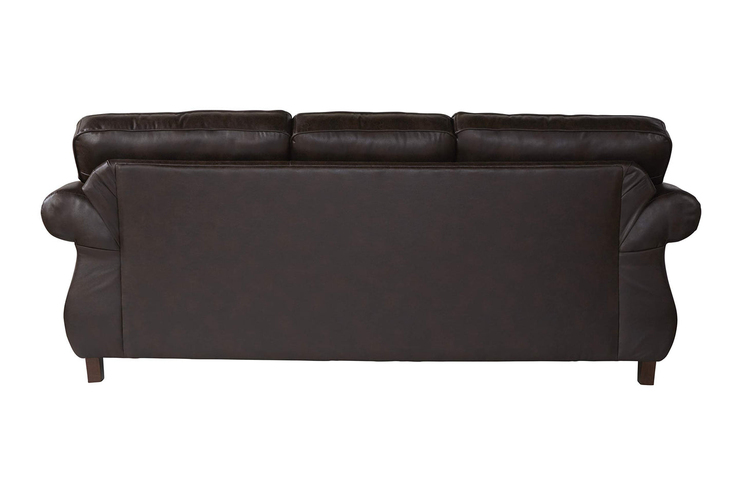 Leinster Faux Leather Sofa with Antique Bronze Nailheads in Espresso