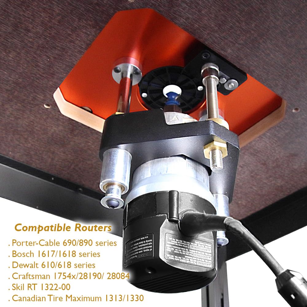 O'SKOOL Router Lift Systems for 3-1/2" Diameter Motors, 9-1/4'' x 11-3/4'' Plate 5-Piece Insert Ring Kit, RTS05