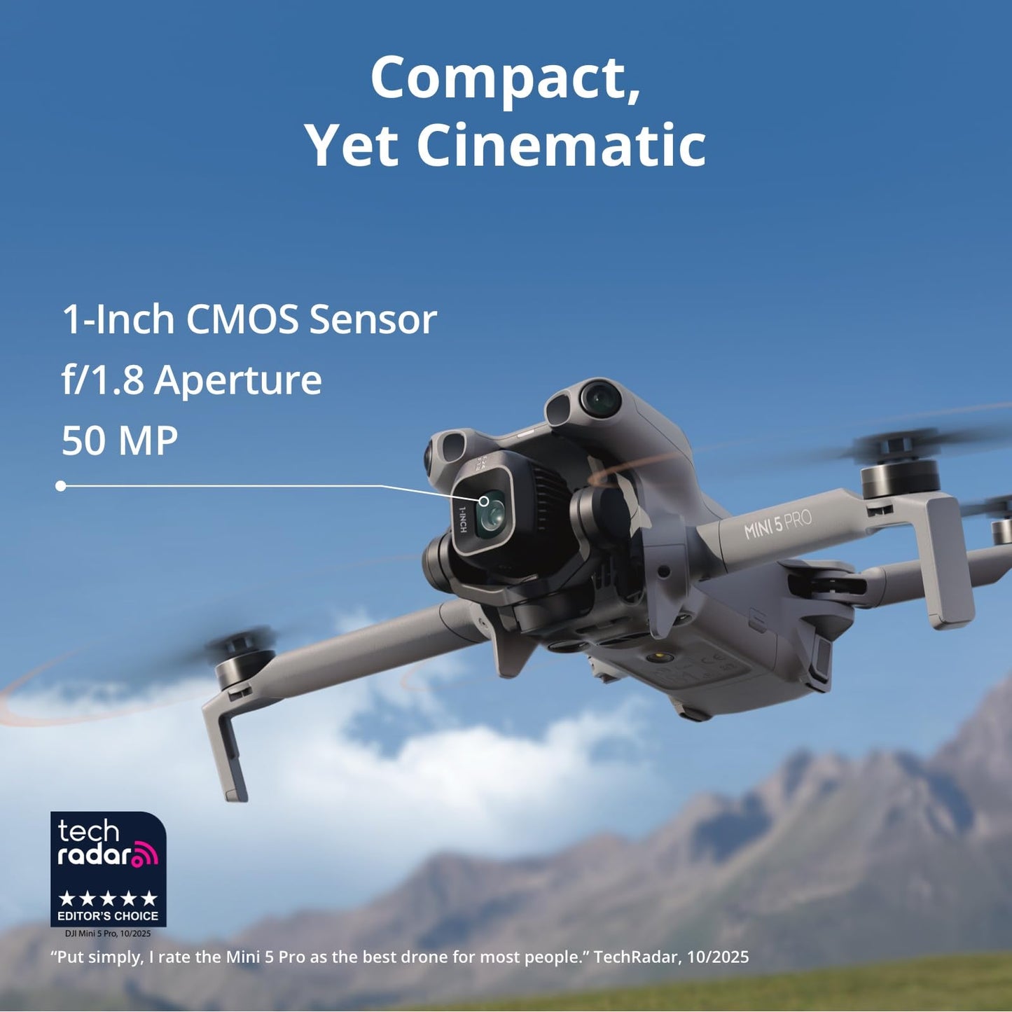 DJI Mini 5 Pro Fly More Combo with DJI RC 2, Drone with Camera, 1-Inch CMOS, 4K Drone for Beginners with Omnidirectional Obstacle Sensing, ActiveTrack 360°, 225° Gimbal Rotation, 3 Batteries