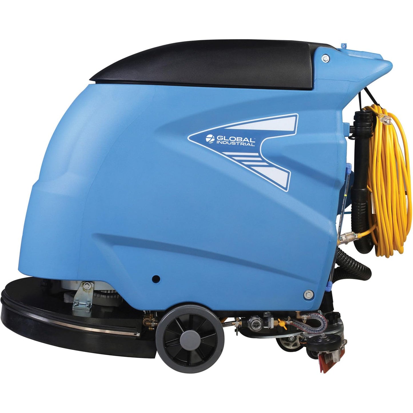 Global Industrial Commercial Electric Walk-Behind Auto Floor Scrubber, Corded, 20"W Cleaning Path & 30"W Squeegee, 12 Gal. Solution Tank, 15 Gal. Recovery Tank