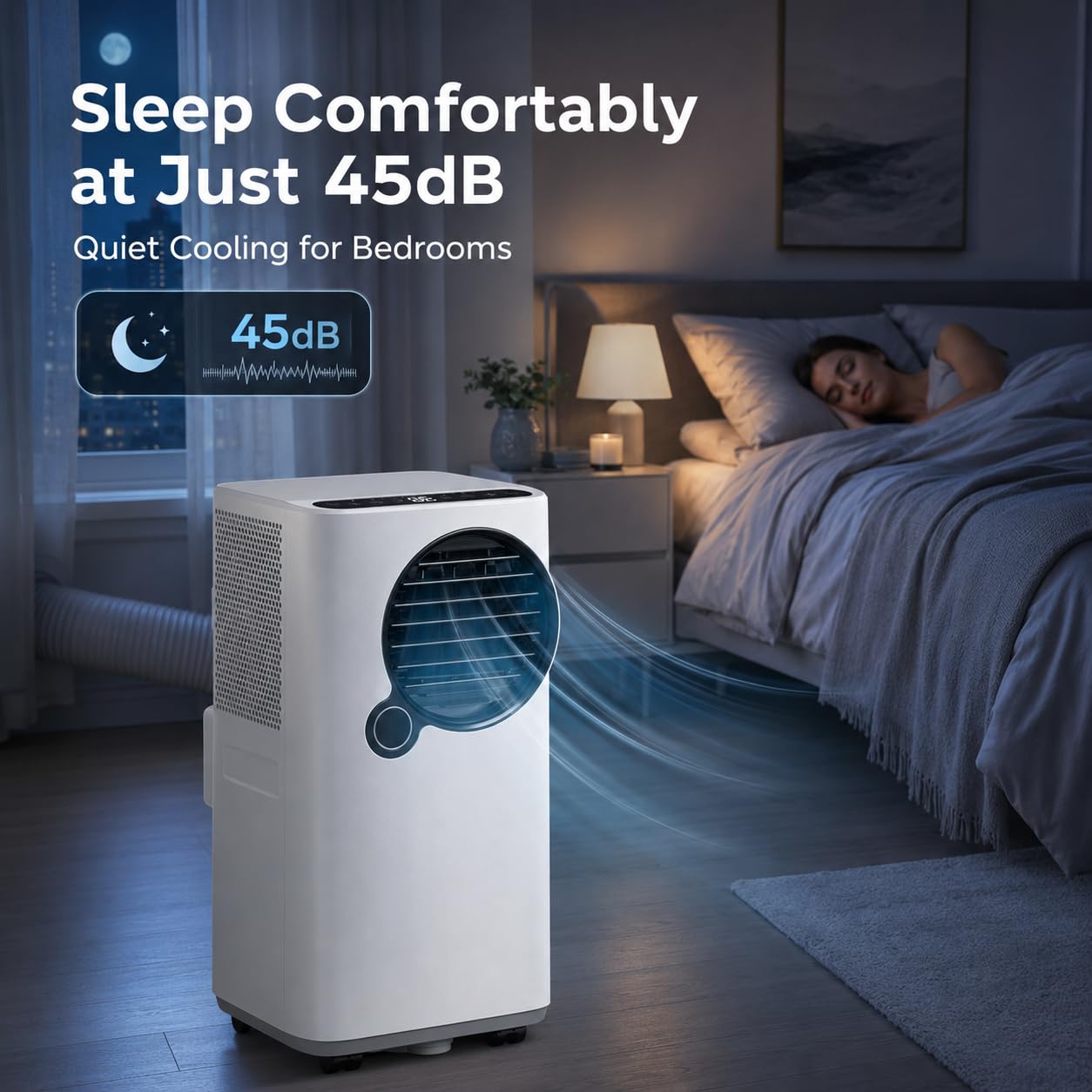 Portable Air Conditioners 16000 BTU 6-in-1 Smart AC Unit with WiFi App for Large Rooms up to 750 Sq. Ft., Quiet 45dB Sleep Mode 24H, Child Lock, Dehumidifier Fan, Perfect for Bedroom Home Office