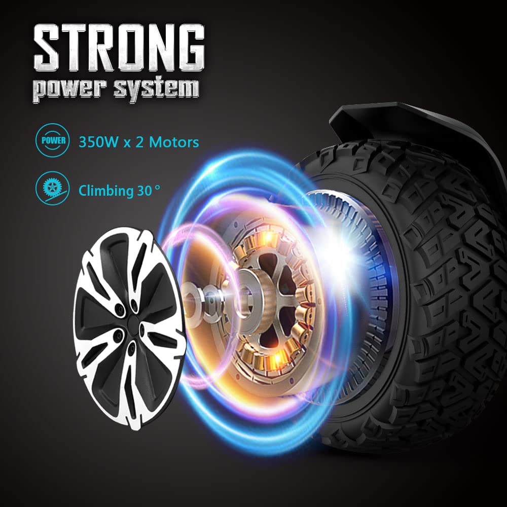 Gyroor Warrior 8.5 inch G2 All Terrain Off Road Scooter with Bluetooth Speakers and LED Lights, Self Balancing Scooter for Kids ages 6-12 and Adults