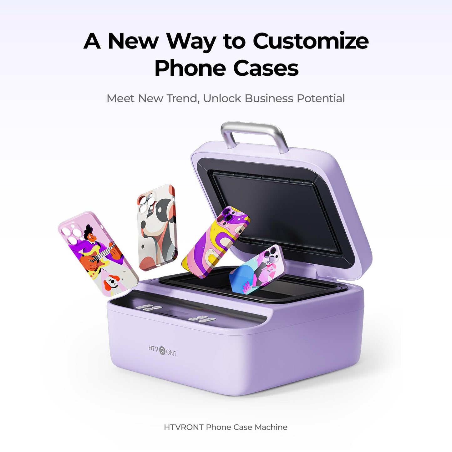 HTVRONT Phone Case Heat Press Machine Compatible with iPhone & Android - H17 Phone Case Heat Press with 3D Vacuum Heat, Precise Temperature Sublimation Phone Case Press Machine for Badges, Coaster