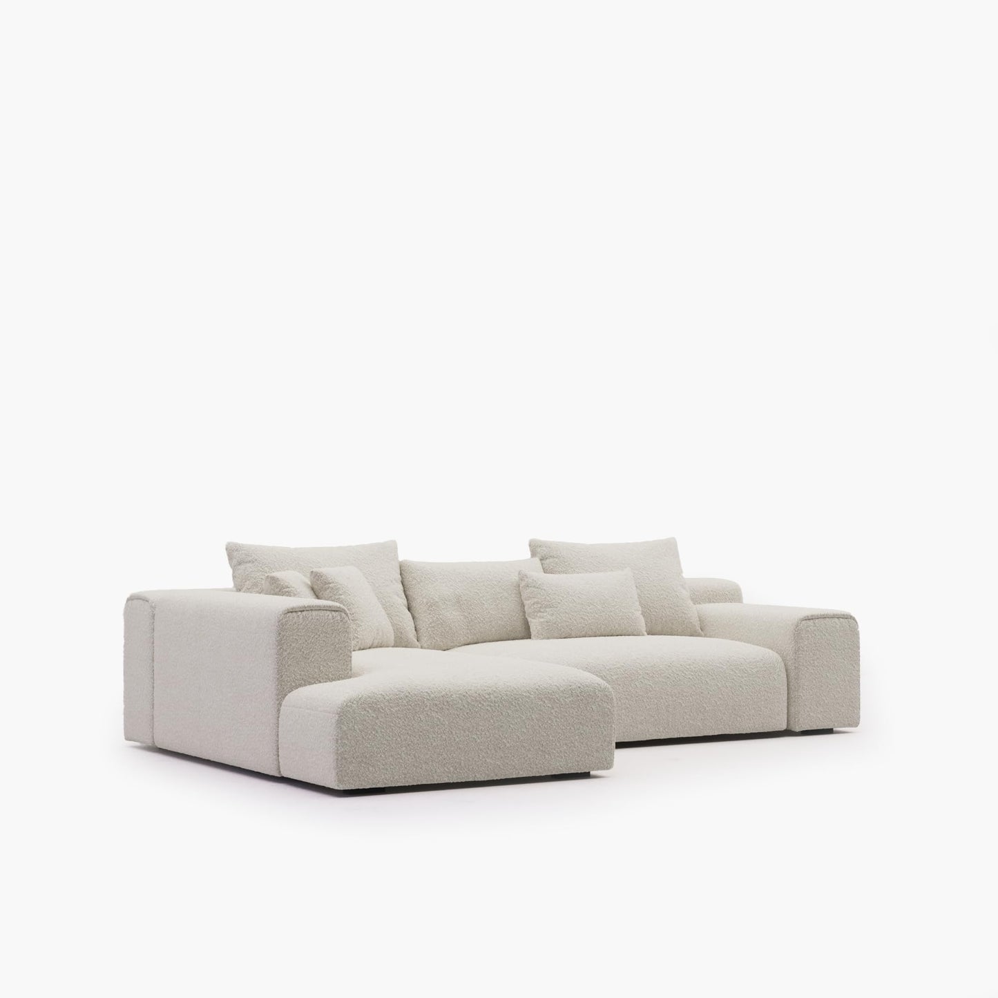 Acanva Modern Oversized Modular L Shaped Sectional Sofa Set for Living Room, Minimalist Style Comfy 4-Seat Corner Couch, Left Chaise, Wool-Like