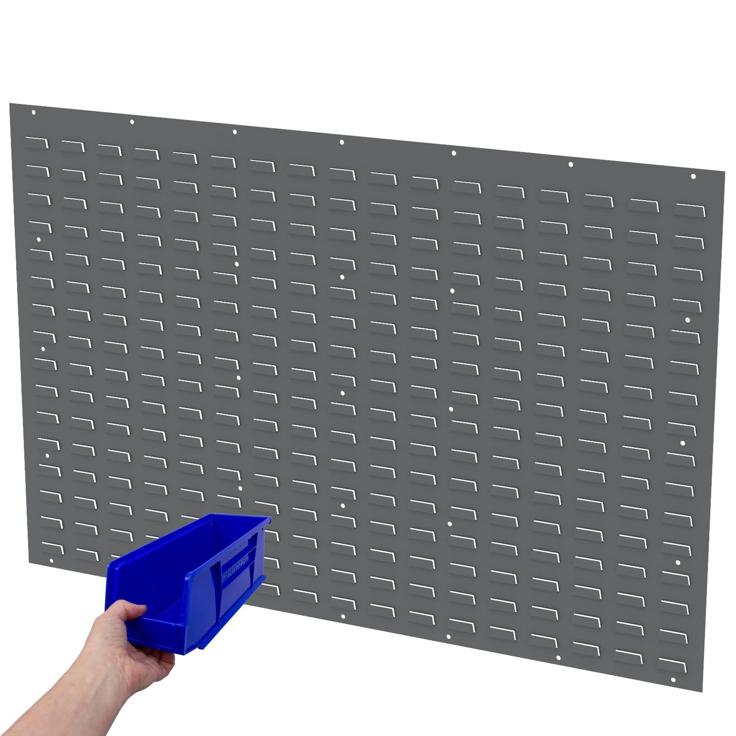 Akro-Mils 30655 Louvered Steel Wall Mount Panel Garage Organizer for Hanging AkroBin Storage Bins, 52-Inch W x 34-Inch H, Grey, Single