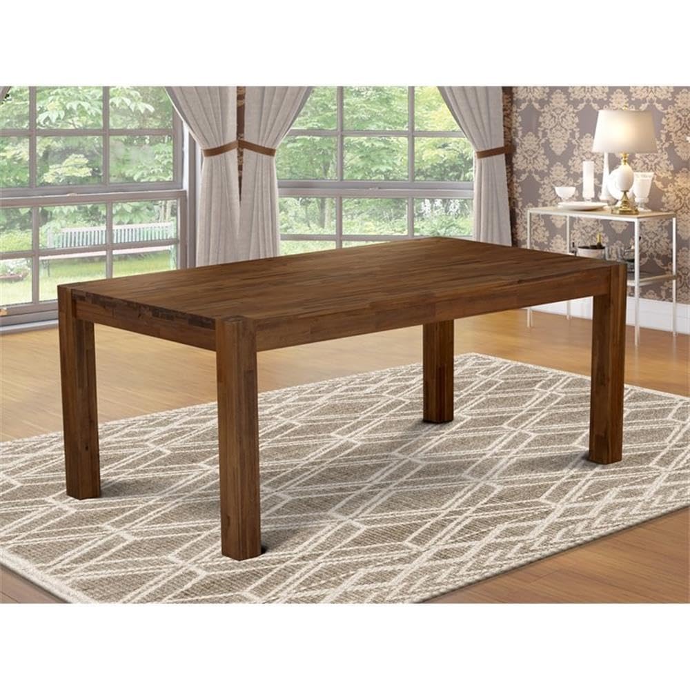 East West Furniture LM7-0N-T Lismore Dining Room Table - Rectangle Rustic Wood Table, 40x72 Inch, Walnut
