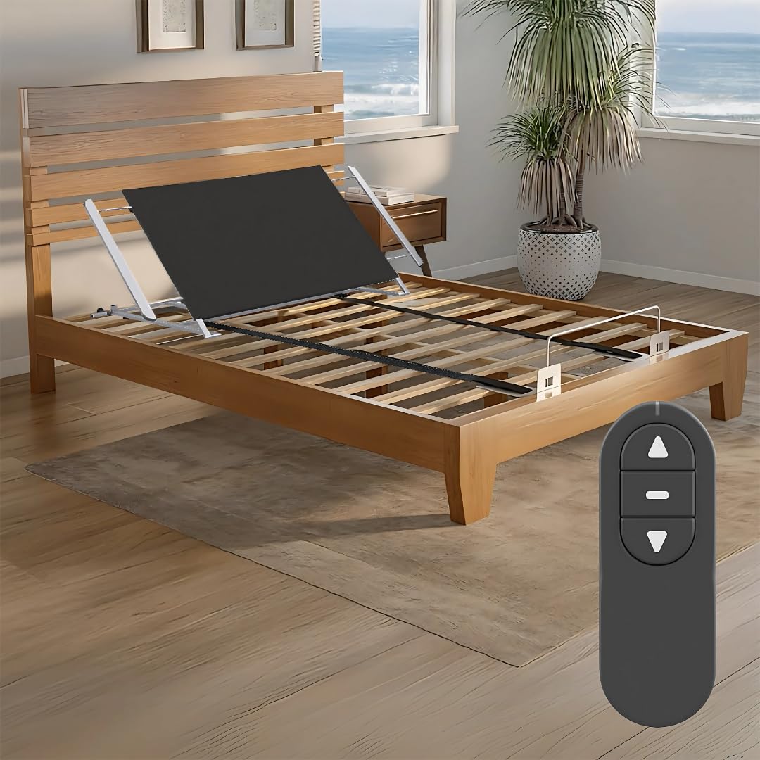 Boyd Sleep Twin Adjustable Bed Kit – Motorized Head Incline Base with Wireless Remote, Easy Assembly, Zero Clearance, Converts Mattress & Frame into Adjustable Bed