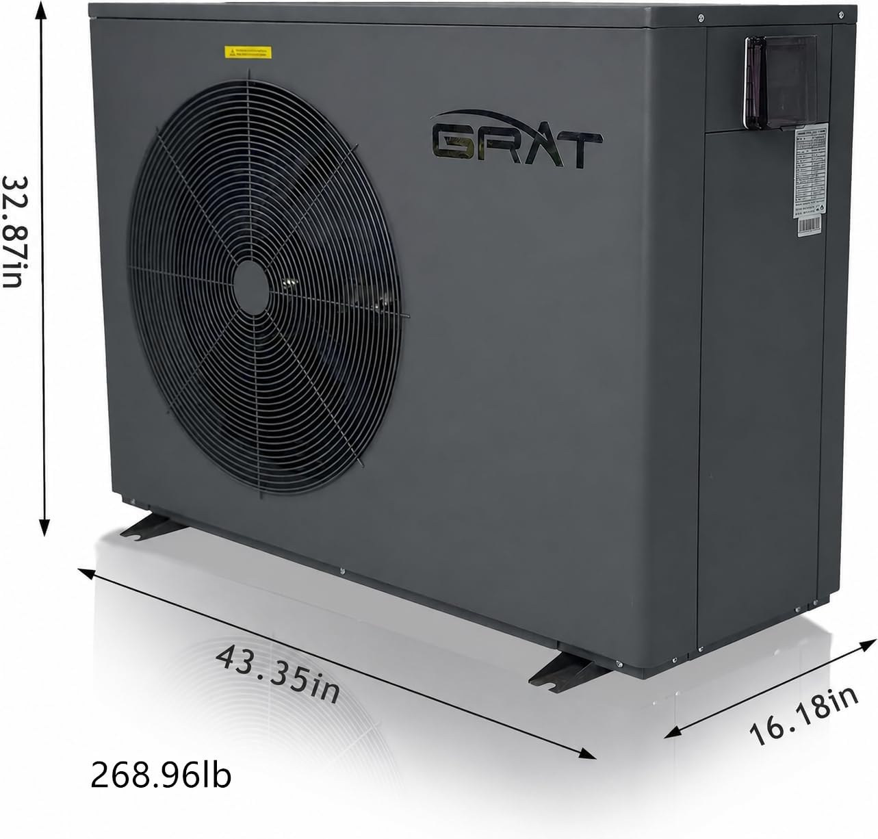 Full Inverter Heat Pump for Hot Tub and Bath, 75000 BTU Electric Swimming Pool Heater, 21,000 Gallons for Above and In ground Pools, WiFi Capable Timer, Heating and Cooling, Defrosting, 220-240V, 60Hz