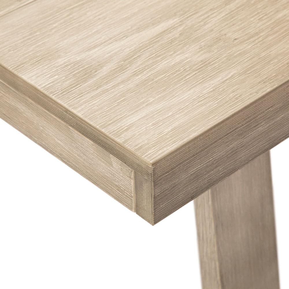 Plank+Beam 72 Inch Farmhouse Dining Table, Solid Wood Rustic Kitchen Table, Large Wooden Rectangular Dinner Table for Dining Room, Home Office, Living Room Furniture, Easy Assembly, Seashell Wirebrush