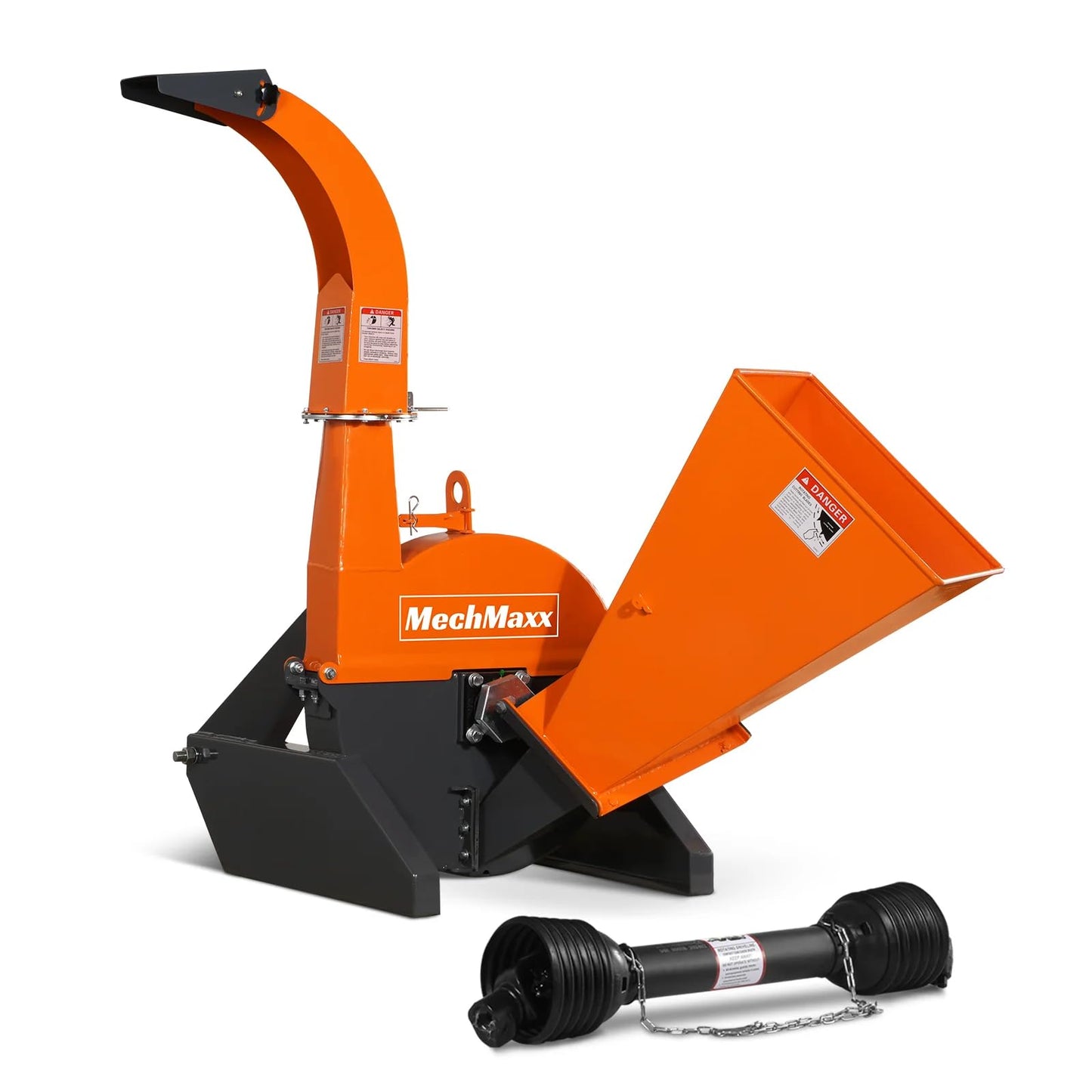 MechMaxx 4'' Inch PTO Powered 3 Point Wood Chipper Shredder Mulcher Attachment for Tractors Up to 45HP, (PTO Shaft Included), Model BX42S