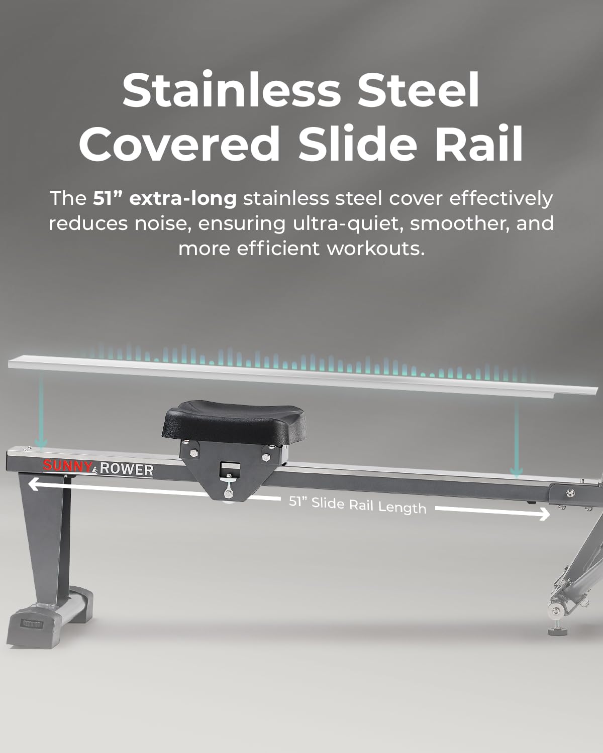 Sunny Health & Fitness Magnetic Rowing Machine with Extended Slide Rail, Full-Body Workout, Low-Impact, Innovative Full Motion or Premium Water Motion and Optional Exclusive Free SunnyFit App