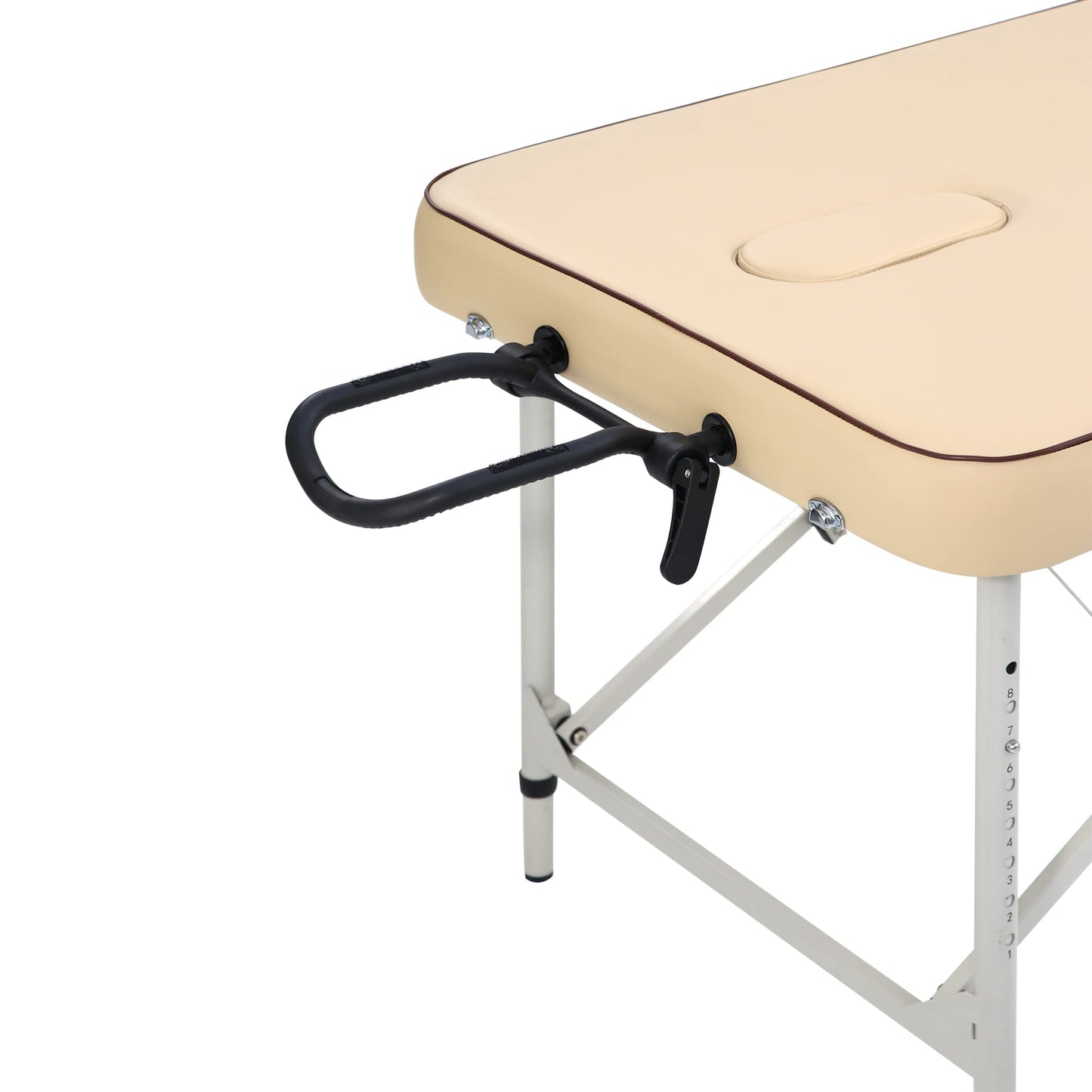 Master Massage 28” Breeze Lightweight Aluminum Portable Massage Table Package, Adjustable Height, Folding Spa Bed, Cream Upholstery, Professional Therapy Table for Travel, Events, and Home Use