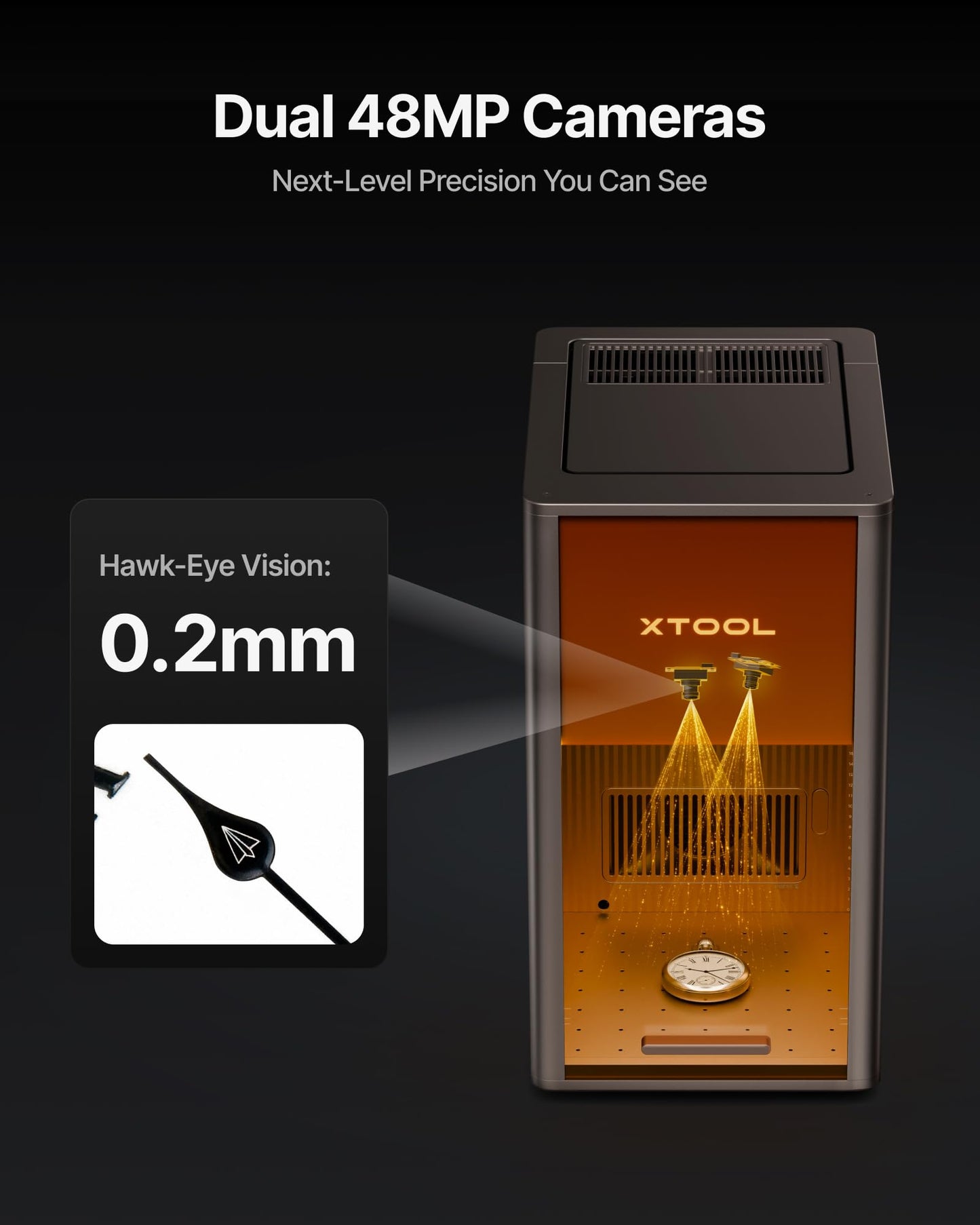 xTool F2 Ultra UV Laser Engraver, 5W UV Laser, 3D Inner and Fine Glass Engraving, Dual 48MP Cameras, 15,000 mm/s High Speed, AI Powered 2D-to-3D Software, Ultra-Precise Detail on Glass Plastic Acrylic