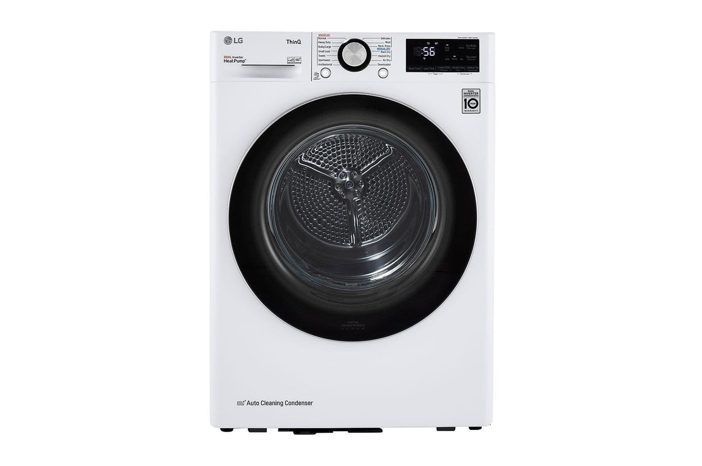 LG DLHC1455W 24 in. W 4.2 Cu. Ft. Ventless Stackable Compact Smart Electric Dryer in White with Dual Inverter HeatPump Technology