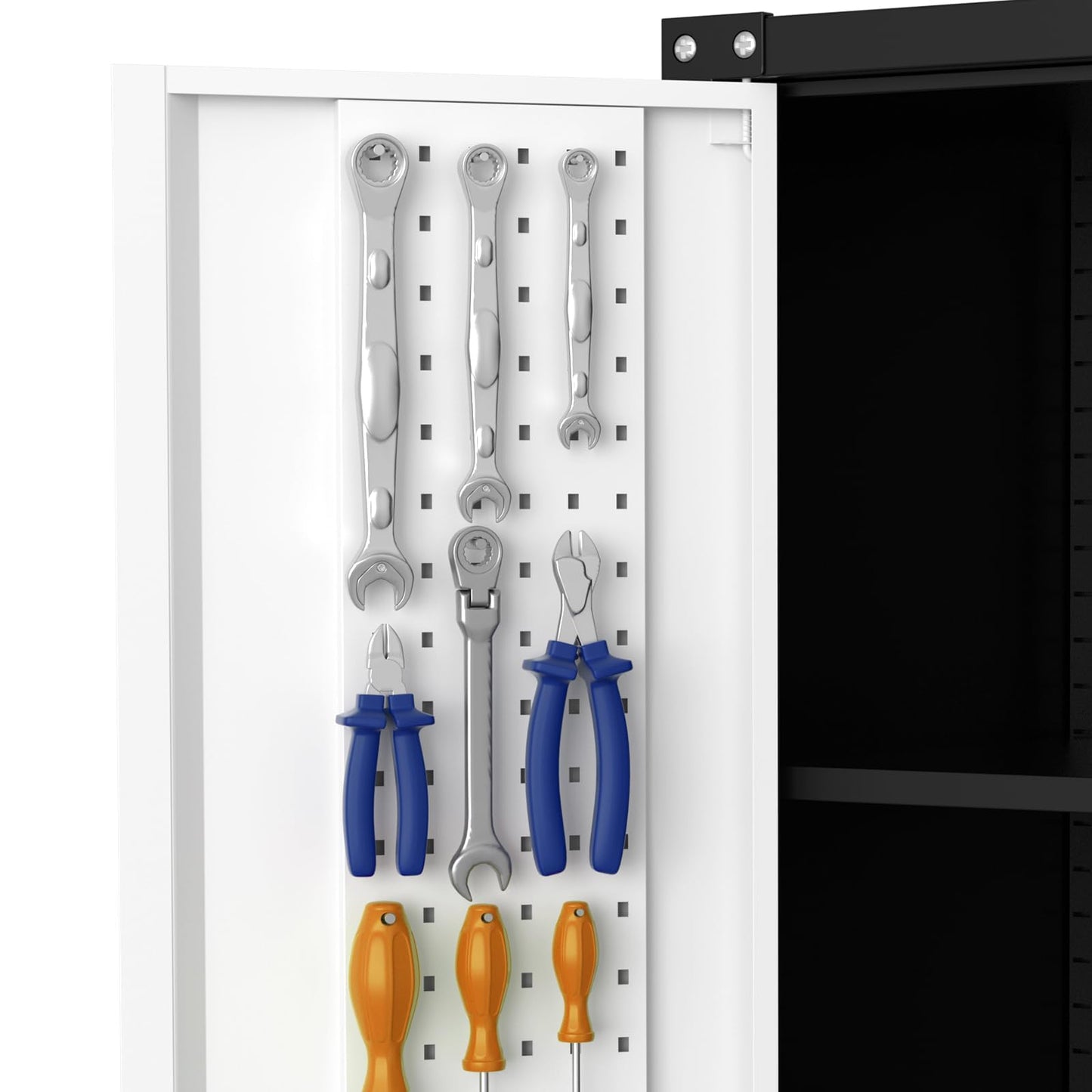 IDEALHOUSE Rolling Tool Cabinet with Lock, 72" Heavy Duty Steel Garage Storage, 4 Adjustable Shelves, Pegboard, Mobile Organizer for Tools, Workshop, Home, Industrial Steel Storage Cabinet On Wheels