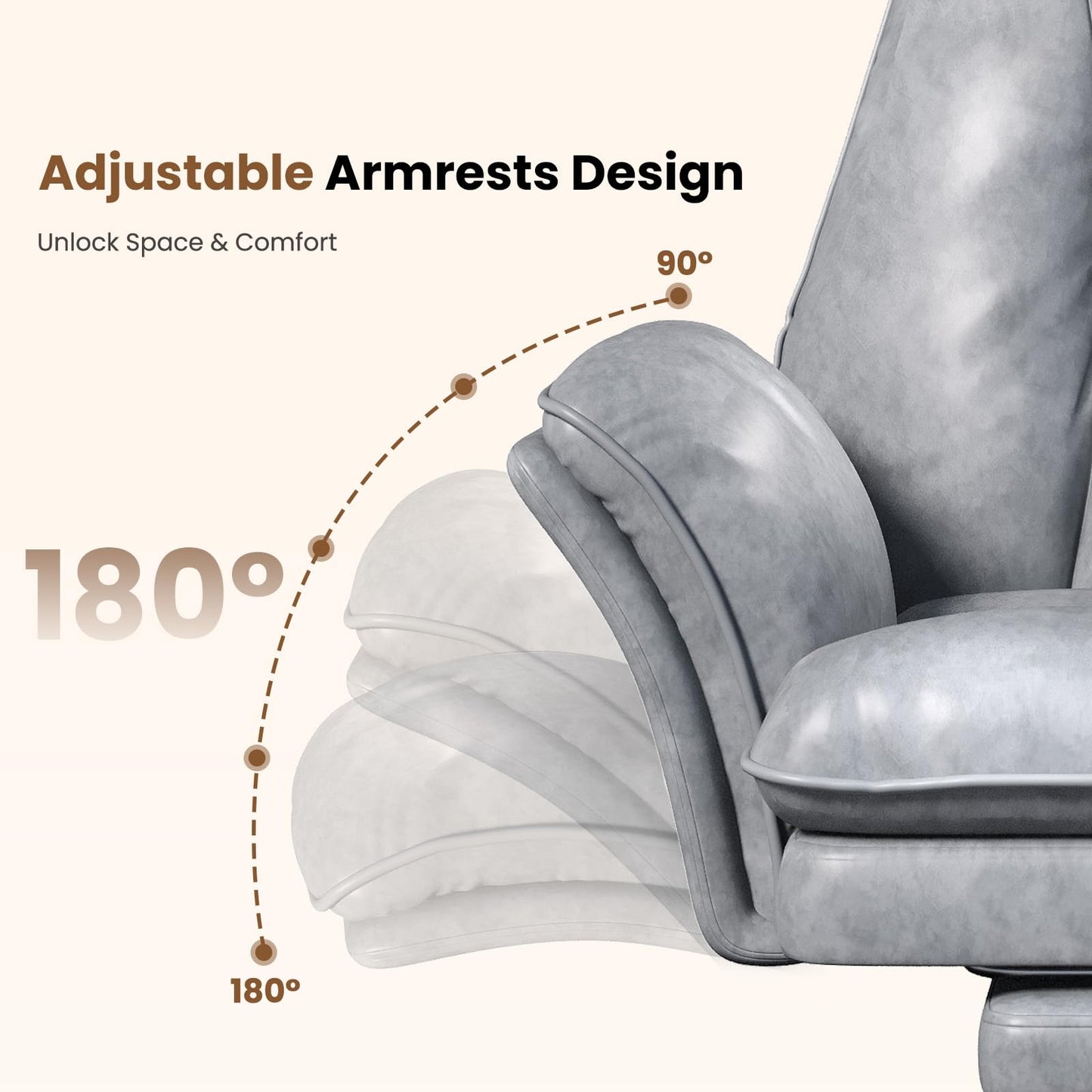 Big and Tall Office Chair, Flip Armrests for Pets & Cross Legged Sitting, Executive Ergonomic Computer Gaming Chair with Foot Rest, Teddy Fleece Wide Seat Reclining Desk Chair, White Vanity Chair