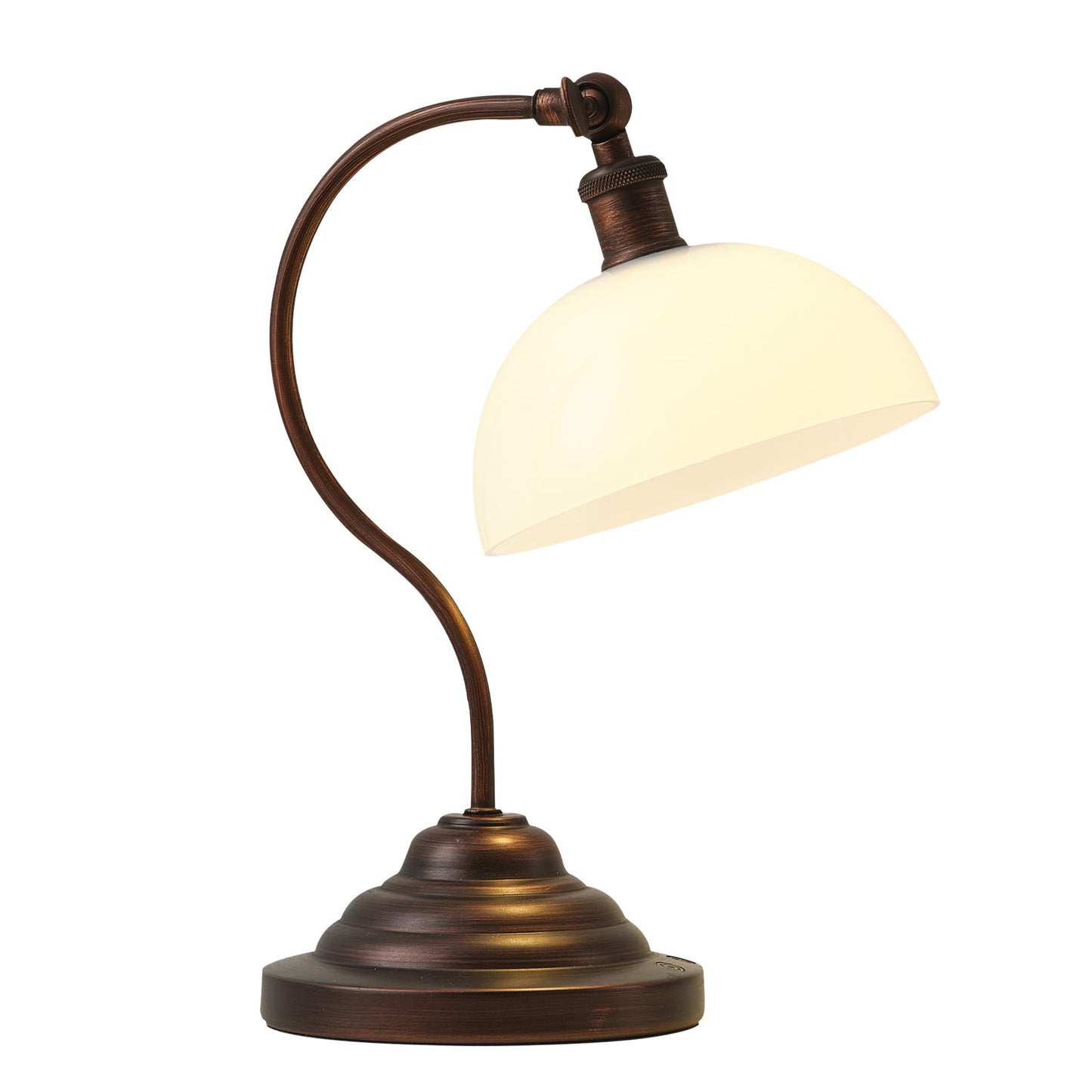 KARTOOSH Cordless LED Desk Lamp, Dimmable 3 Color, Rechargeable, 180? Swing Arm, Oil Rubbed Bronze, Model RS329BBR-1A