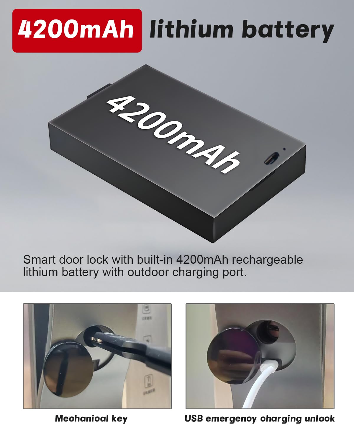 TianfuSpanda 3D Face Recognition Door Lock with Lockbody, Video Smart Lock with Camera&Doorbell, Front Door Keyless Entry Lock, WiFi&Tuya APP Control/Fingerprint/IC Card/Password/Keys