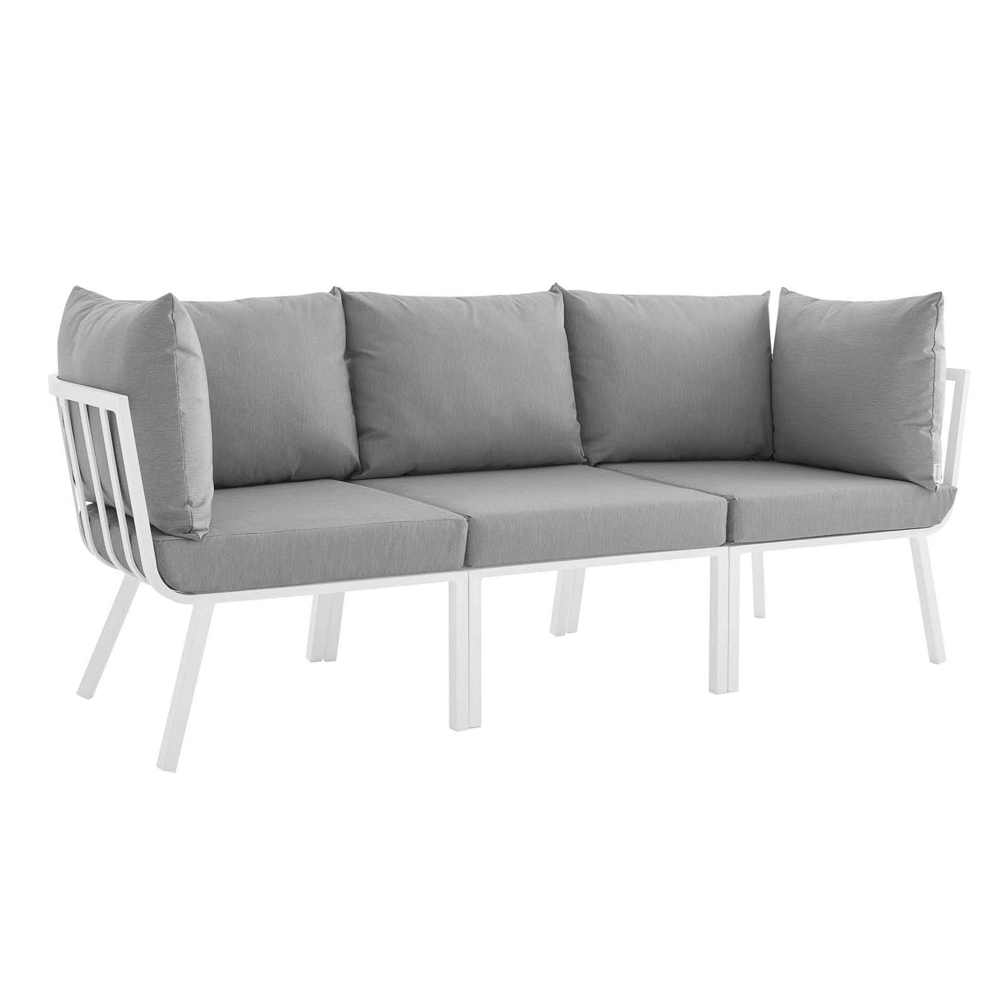 Modway Riverside Outdoor Furniture, 3-Piece Set, White Gray