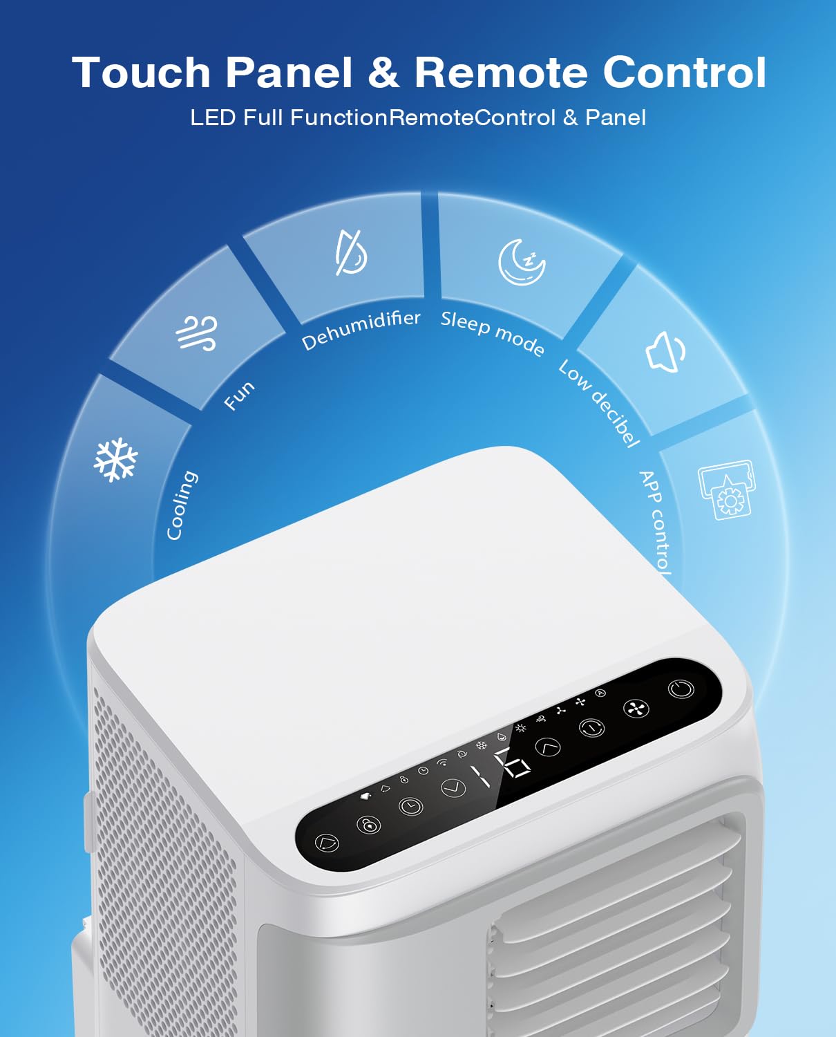 Portable Air Conditioners 16000 BTU for Large Rooms up to 750 Sq.Ft, 5 in 1 Smart AC Unit with WiFi App & Remote, Drainage-Free Dehumidifier, Sleep Mode, Window Kit Included