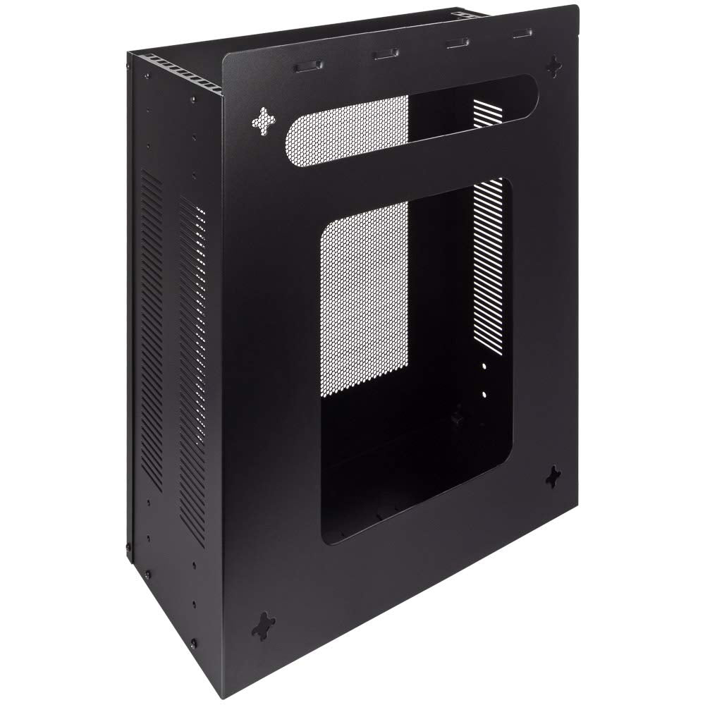 NavePoint 4U Server Rack, Vertical/Horizontal Wall Mountable Rack with Vented Enclosure for 19" IT Equipment, Cable Modems, Telecom, A/V