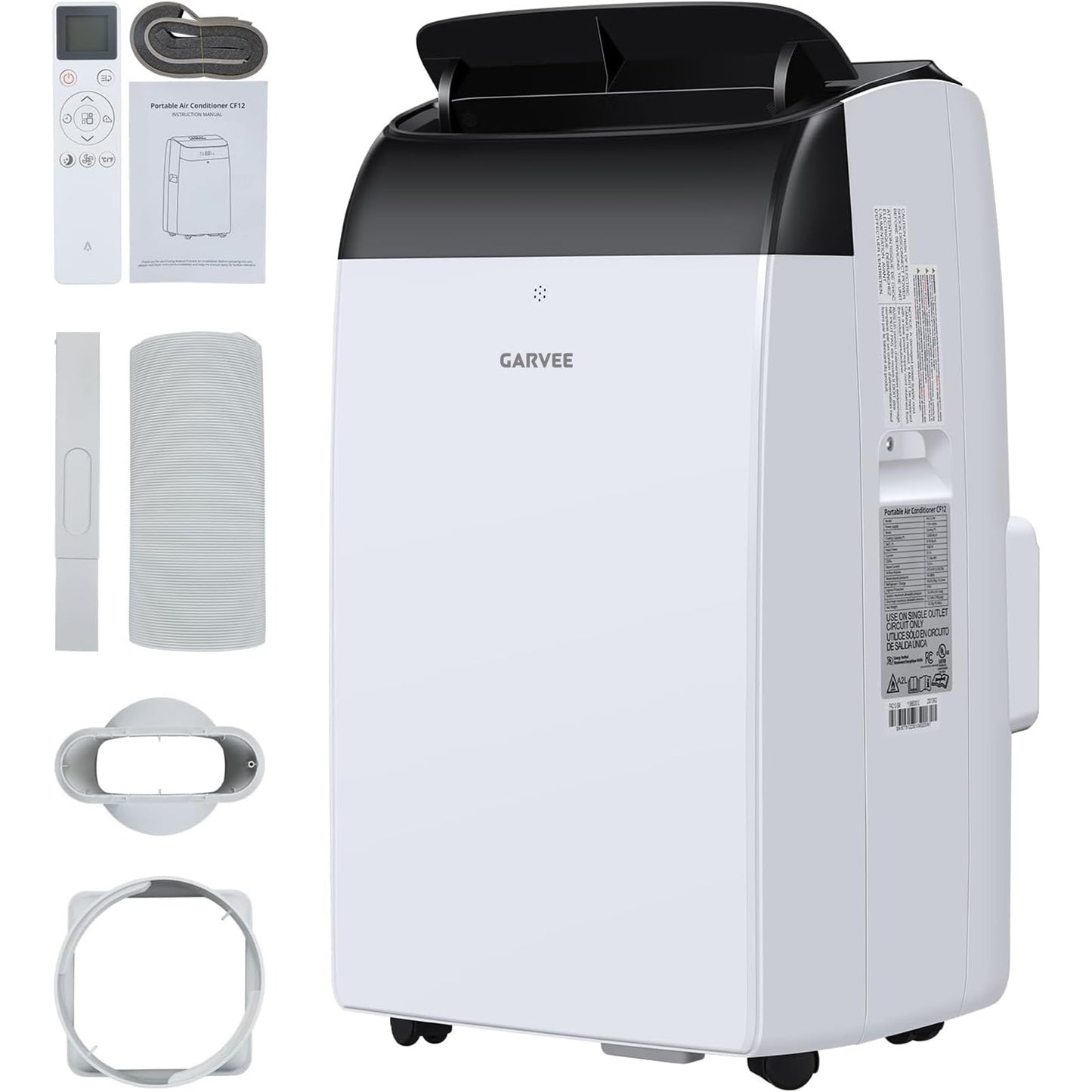 Garvee 14000 BTU Portable Air Conditioner, 3-in-1 Indoor AC Unit with Cooling, Dehumidifier, Fan, Follow Me, 24-Hour Timer, Remote Control & Window Kit for Bedroom, Home Office, Apartment, 750 Sq. Ft