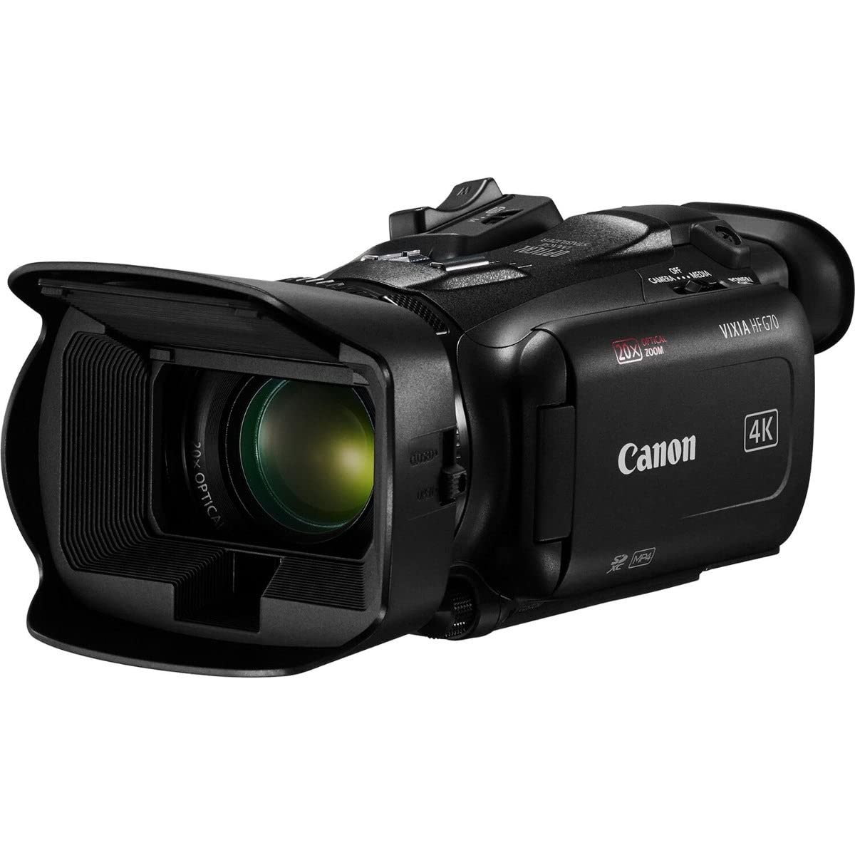 Canon VIXIA HF G70 Camcorder 1/2.3" 4K UHD CMOS Sensor 20x Optical Zoom, 800x Digital Zoom, Image Stabilization, HDMI, USB Live Streaming, Time Stamp On-Screen Display Recording