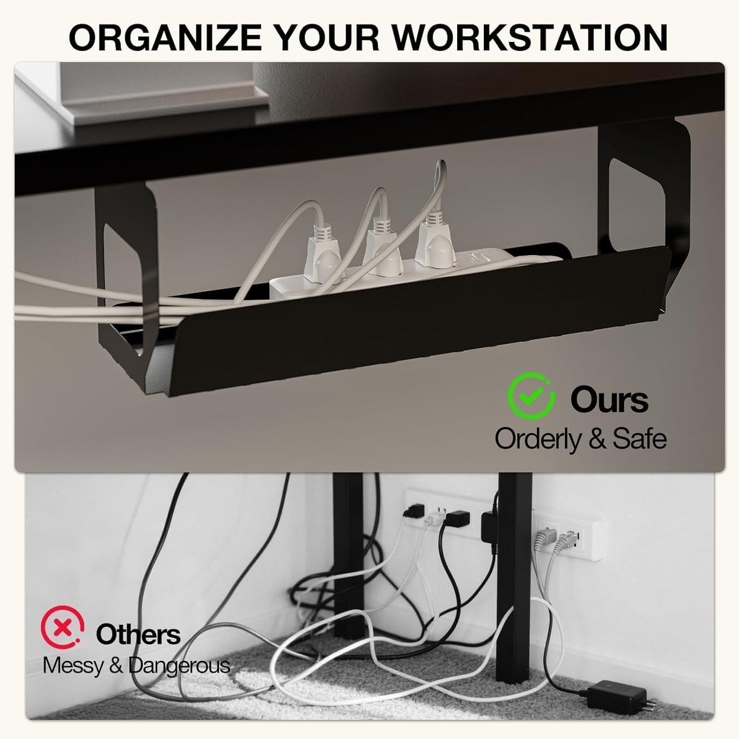 Muvai L Shaped Standing Desk with Cable Management Tray, 71 Inch Height Adjustable Electric Standing Corner Desk, Sit Stand Up Table for Home Office with Reversible Splice Board,Black