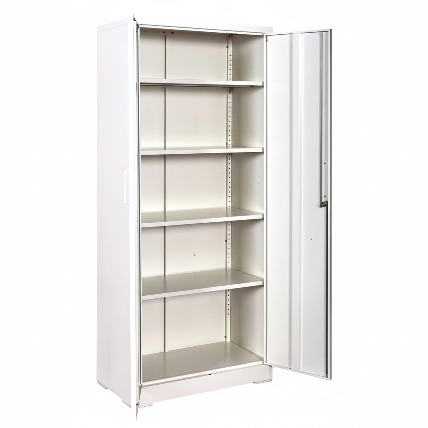 GDFStudio Ironclad 71" Metal Storage Cabinet with Locking Doors & 4 Adjustable Shelves, Heavy-Duty Steel File Cabinet Garage Storage Cabinet Metal Shelving for Office Warehouse Home School, White