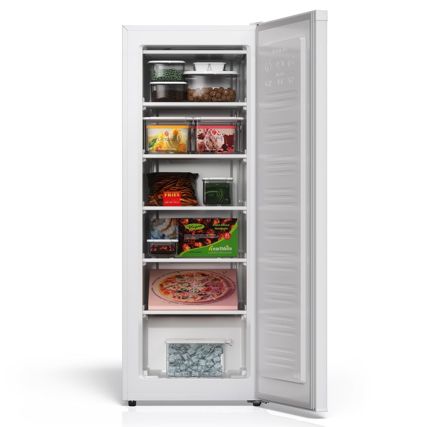 TCL 5.6 Cu Ft Upright Freezer, Slim Compact Low Temperature Energy Efficient Standing Freezer for Meat & Ice Cream, Fits in Dorm, Apartment, Garage, Kitchen, Small Spaces