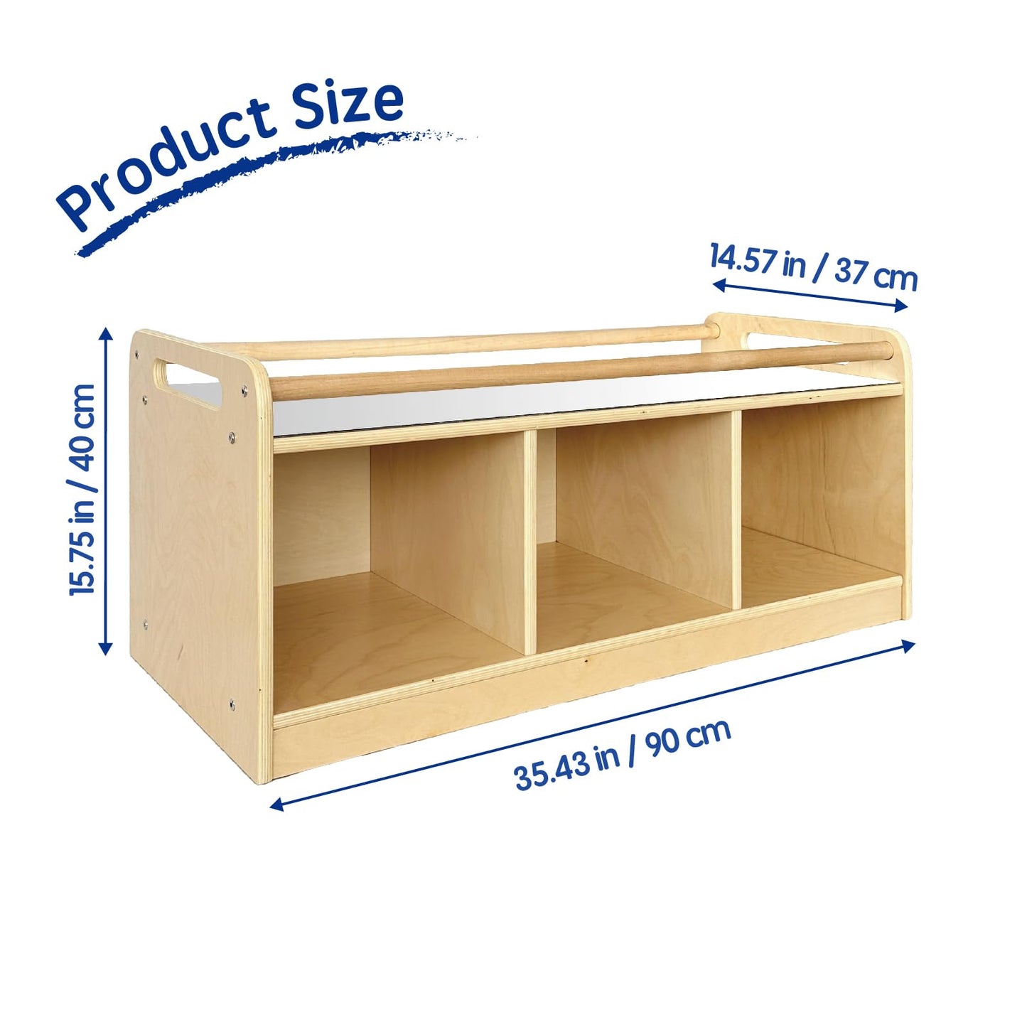 kidi house Montessori Shelf with Activity Top and Mirror, Birch Plywood Toy Storage Cabinet, Wooden Toddler Tummy Time Furniture for Home, Daycare Cubbies, Preschool, Playroom, Nursery, Kindergarten