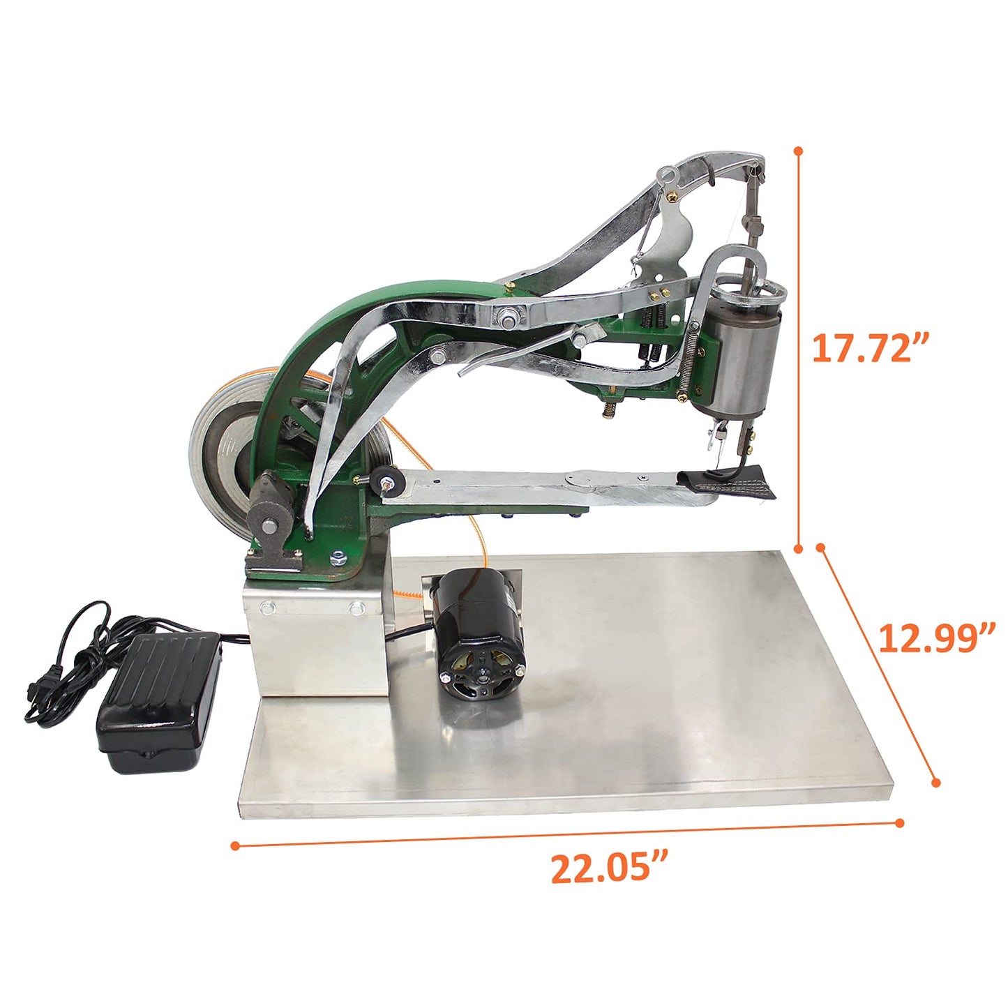 ColouredPeas 2021 Cobbler Sewing Machine 110V 250W Motor with Stainless Steel Base Eletrical and Manual Sets Leather Sewing Machine for Leather/Shoes/Bags/Clothes/Quilts/Coats/Trousers（Green）…