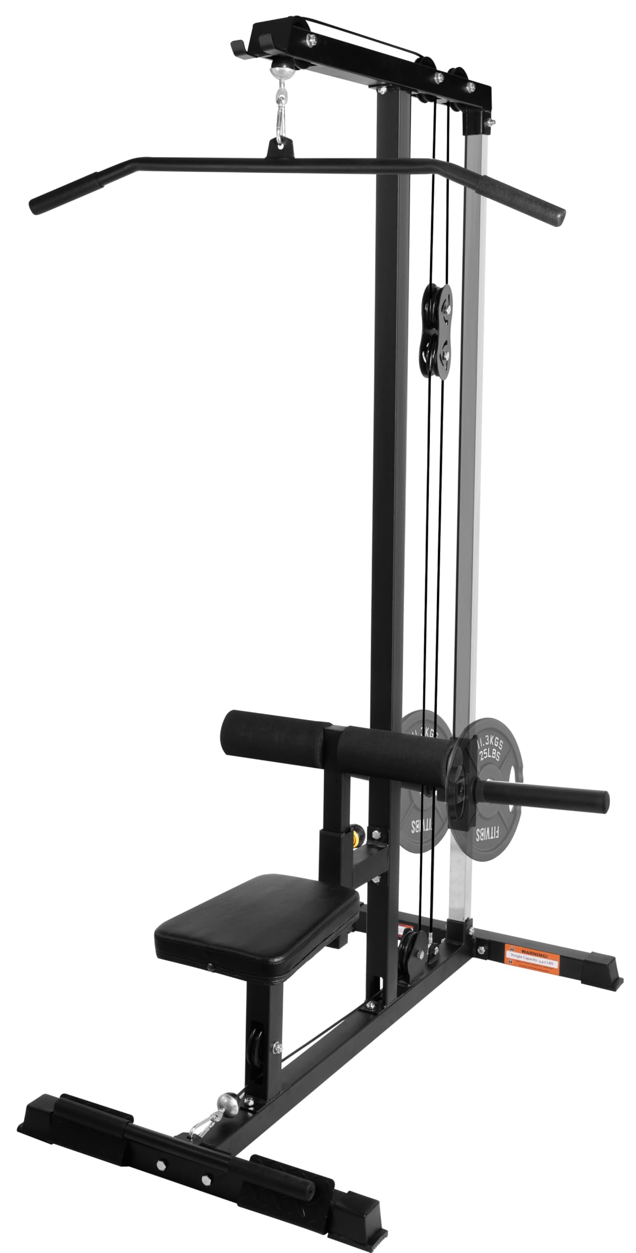 Fitvids LAT All-in-one Machine with High and Low Pulley Station, LAT PullDown and LAT Row Cable Machine, LAT Tower with Adjustable Leg Support for Home Gym Total Body Training