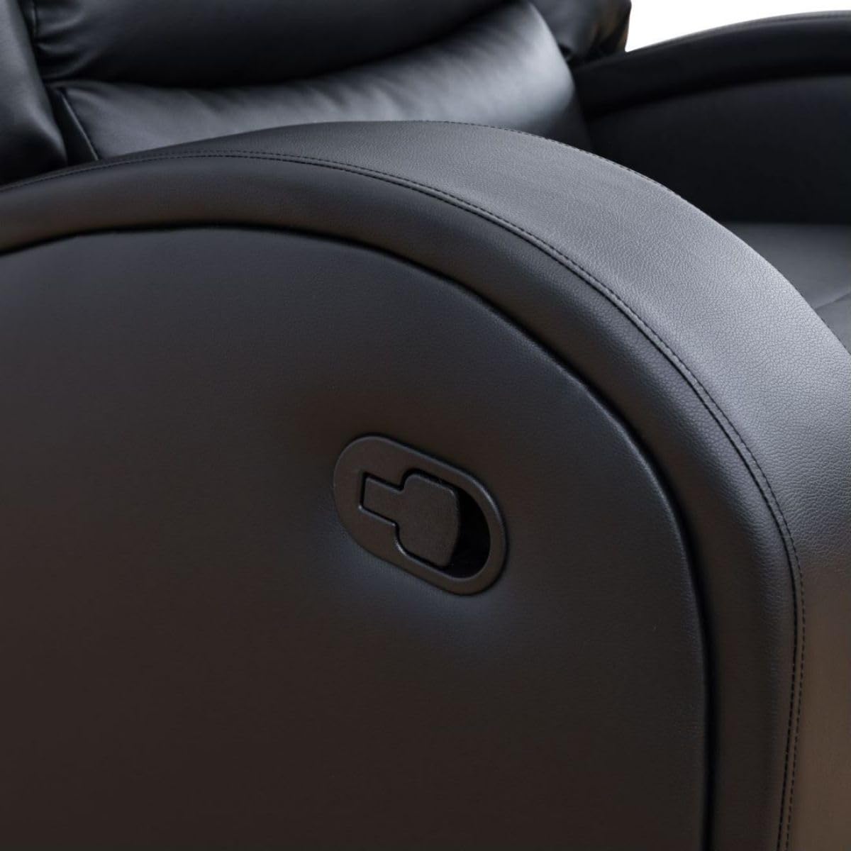 UOCFYK Oversized Luxury Lounge Faux Leather Recliner Chair Sofa for Adults Modern Comfy Comfy Lazy Reclining Couch Arm Chairs for Living Room/Small Space/Office/Theater Seating (Black, Sofa Recliner)