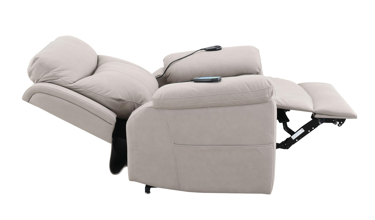 Acme Chriki Microfiber Upholstered Power Recliner with Lift & Massage in Gray