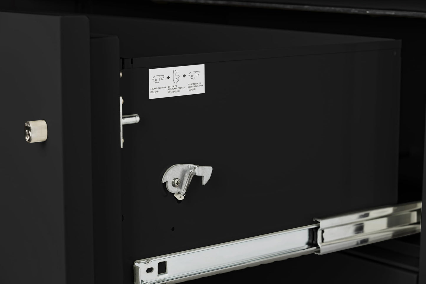 Phoenix Safe 25 inch 4-Drawer Vertical Fireproof File Cabinet – Legal and Letter Size Filing – Key Lock – Water Resistant Seal – Fire and Impact Rated – Black Finish – Model LGL4W25B