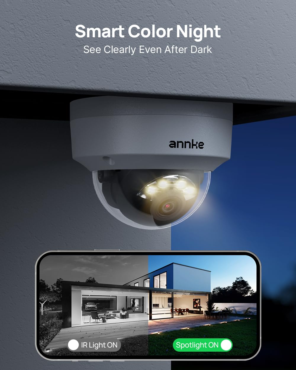 ANNKE 4K 16CH PoE Camera System, H.265+ 12MP NVR, 8X 8MP Wired Dome Security IP Outdoor Cams, AI Motion Detection, Built-in Mic, 4TB HDD, Spotlight Color Night Vision, Compatible with Alexa, Not PTZ