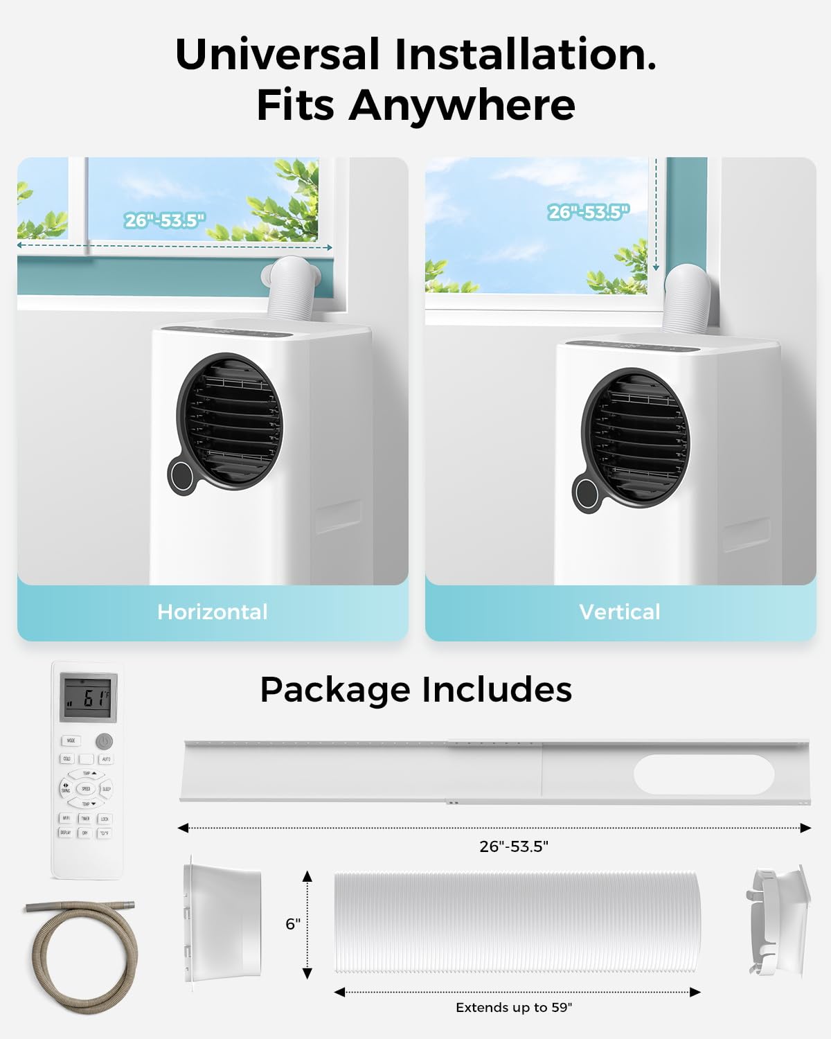 Portable Air Conditioners 16000 BTU 6-in-1 Smart AC Unit with WiFi App for Large Rooms up to 750 Sq. Ft., Quiet 45dB Sleep Mode 24H, Child Lock, Dehumidifier Fan, Perfect for Bedroom Home Office