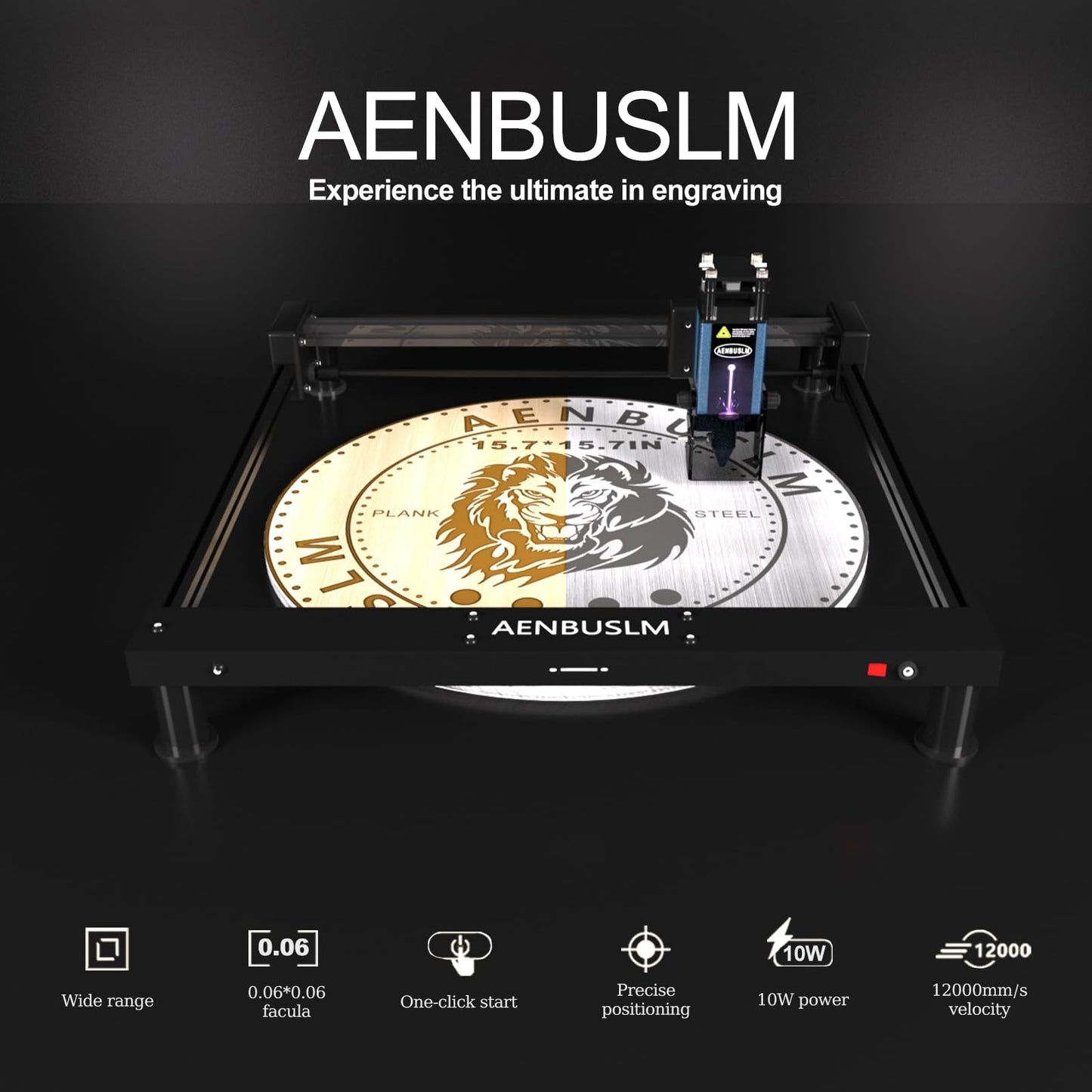 AENBUSLM T1 40W Laser Engraver Machine, High-Speed DIY Engraver Offline Use, 400×400mm Area, CNC Laser Engraving Machine for Wood, Metal, Acrylic & Glass, Class 4 (T1-3.5W-LK10)
