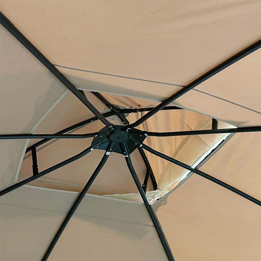 Garden Winds Replacement Canopy Top Cover Compatible with The A101012201 Zanker Gazebo - Riplock 350 - Slate Gray