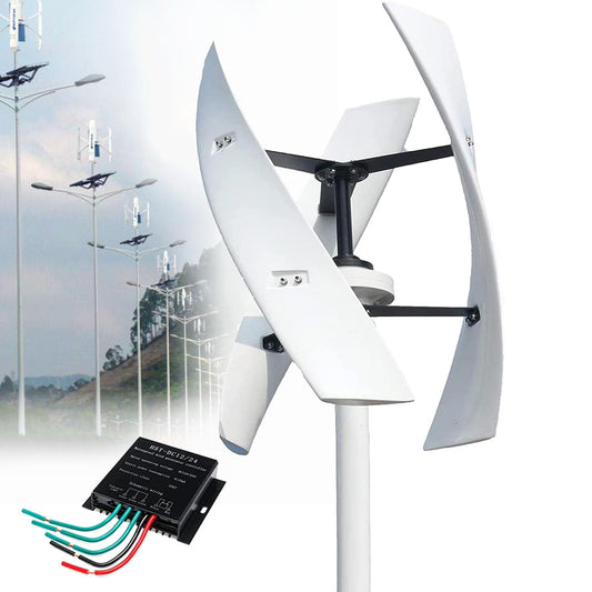 Wind Turbine Home Use Horizontal Generator Kits Blades with Controller to Charge Batteries Off Generator,(en:14000W Wind Turbine Generator Kit - 12V/24V/48V/220V Vertical Windmill for HOM