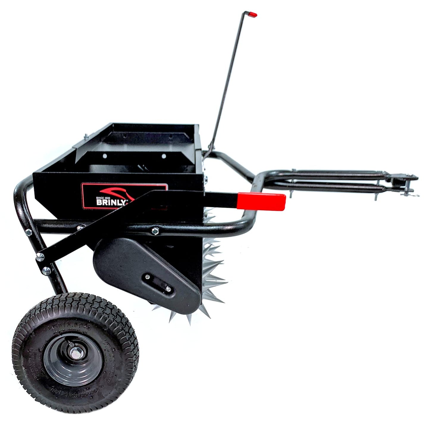 Brinly Tow Behind Combination Aerator Spreader with Weight Tray, 40-Inch, Flat Black
