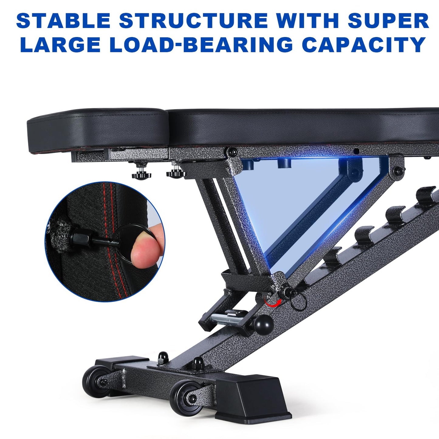 BARWING Adjustable Weight Bench for Home Gym, 1300LBS Heavy Duty Workout Bench with 8 Back & 4 Seat Positions, Incline Decline Flat Bench for Full Body Strength Training & Bench Press