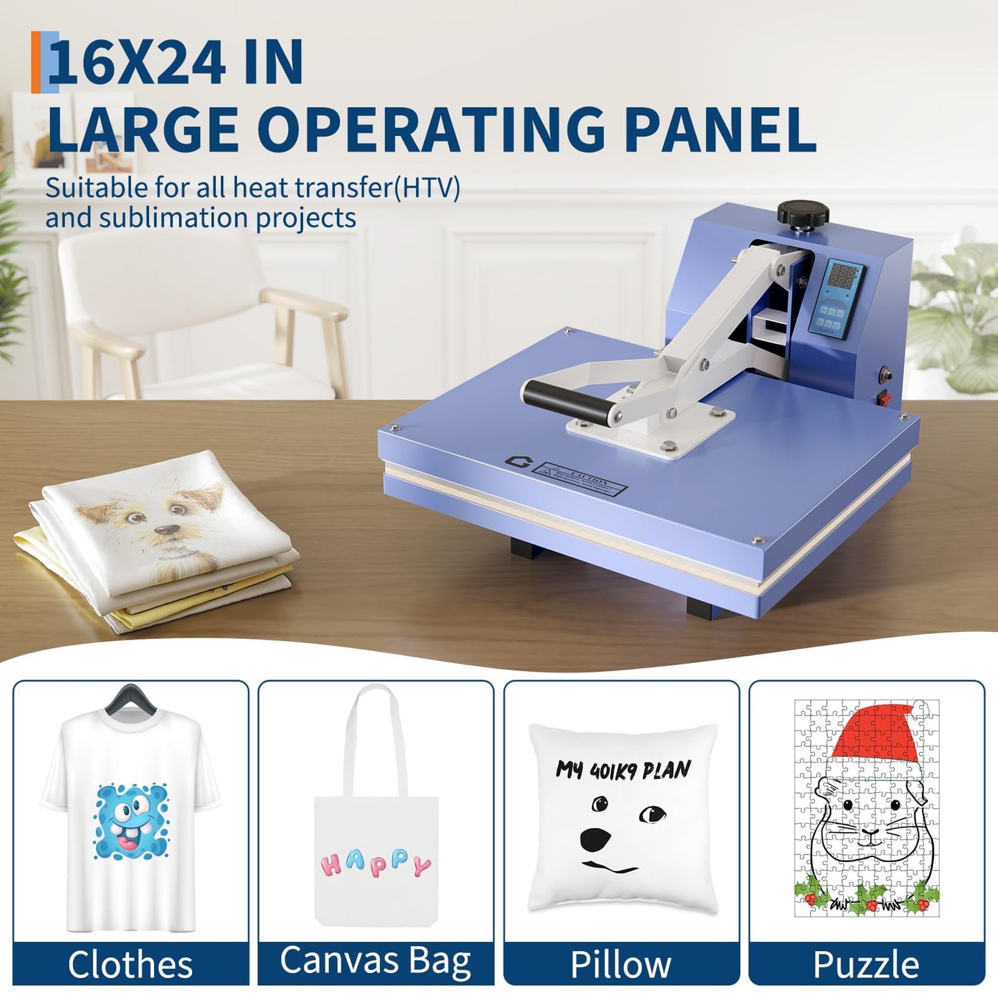 GAOMON Heat Press 16x24, Digital Professional Printer, Fast Heating Heat Press Machine with Adjustable Pressure Industrial Digital Heat Transfer Machine for t-Shirts, Clothes, Canvas Bags