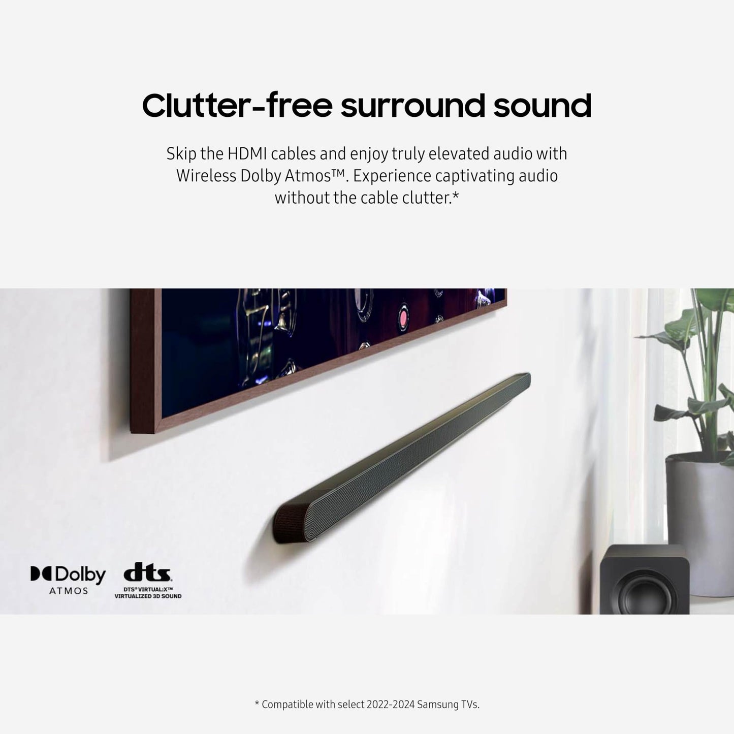 SAMSUNG S800D 3.1.2ch Soundbar w/Wireless Dolby Atmos Audio, Ultra Slim Design, Q-Symphony, SpaceFit Sound Pro, Adaptive Sound, Game Mode Pro with Alexa Built-in, HW-S800D/ZA