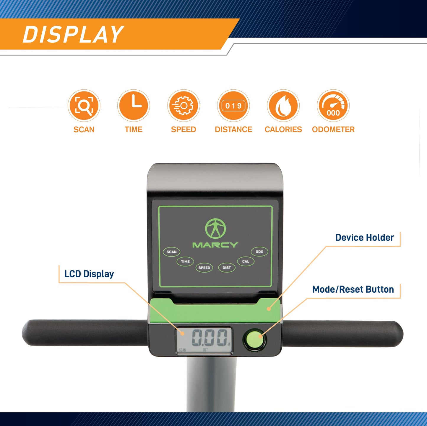Marcy Magnetic Recumbent Exercise Bike For Home and Home Gym, With Digital Monitor And Quick Adjustable Seat NS-1206R