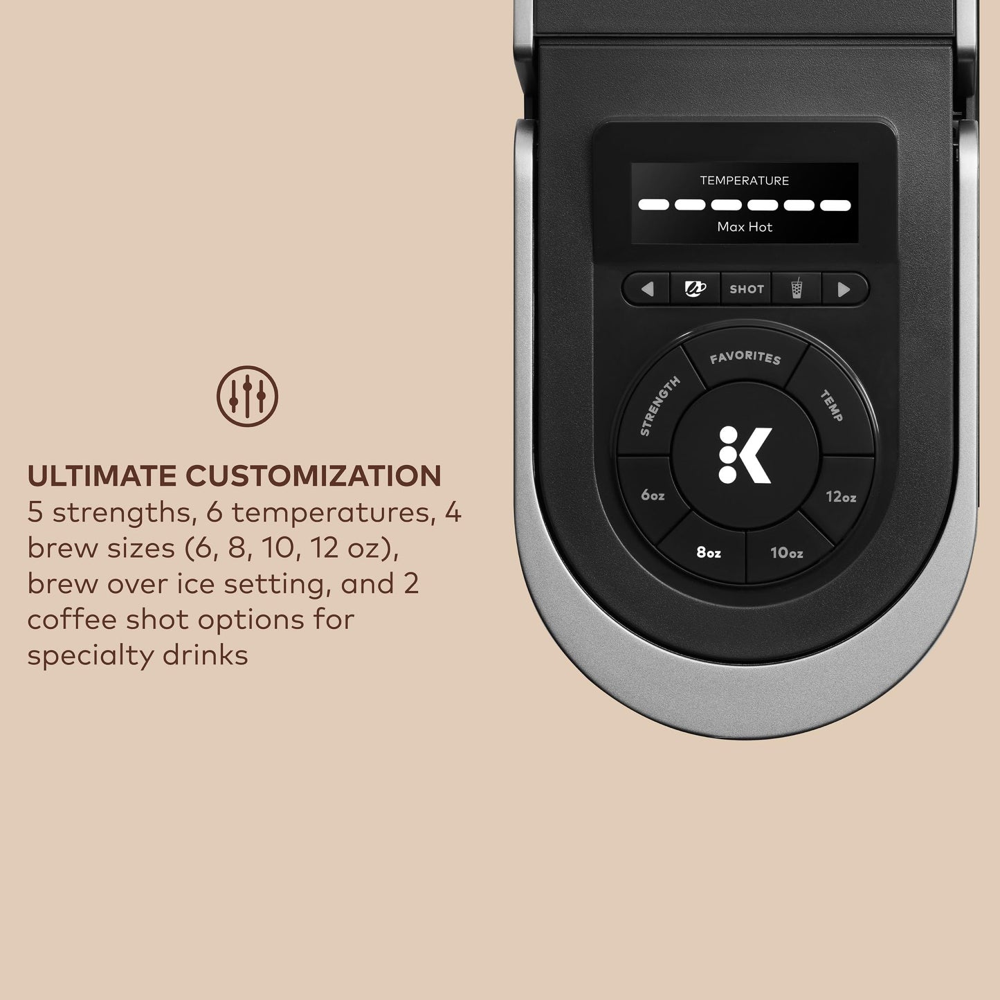 Keurig K-Café SMART Single Serve Coffee Maker with WiFi Compatibility, Latte and Cappuccino Machine with Built-In Frother, 6 Brew Sizes, Black
