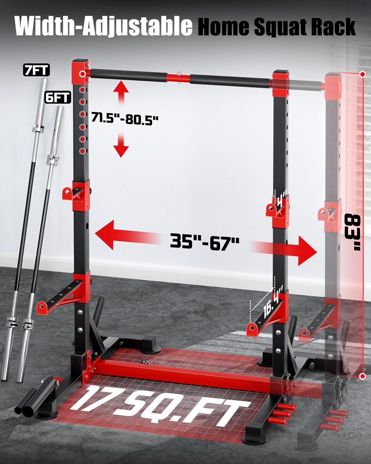 YOLEO Smith Machine & Squat Rack Combo, Multi-Functional Power Racks with Adjustable Width & Pull-Up Bar, Cable Crossover Power Cage, Independent Dual-Pulley System for Home Gym Garage Basement